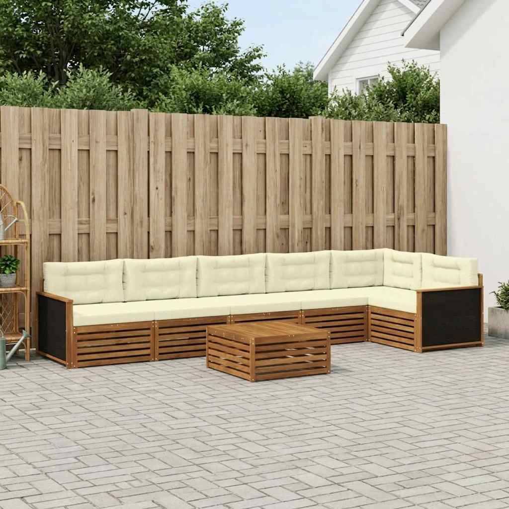 Set vanjskih sofa 7 pcs Prirodna i krem 79 x 79 x 37 cm