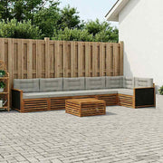 Set vanjskih sofa 7 pcs Prirodna i svjetlosiva 79 x 79 x 37 cm