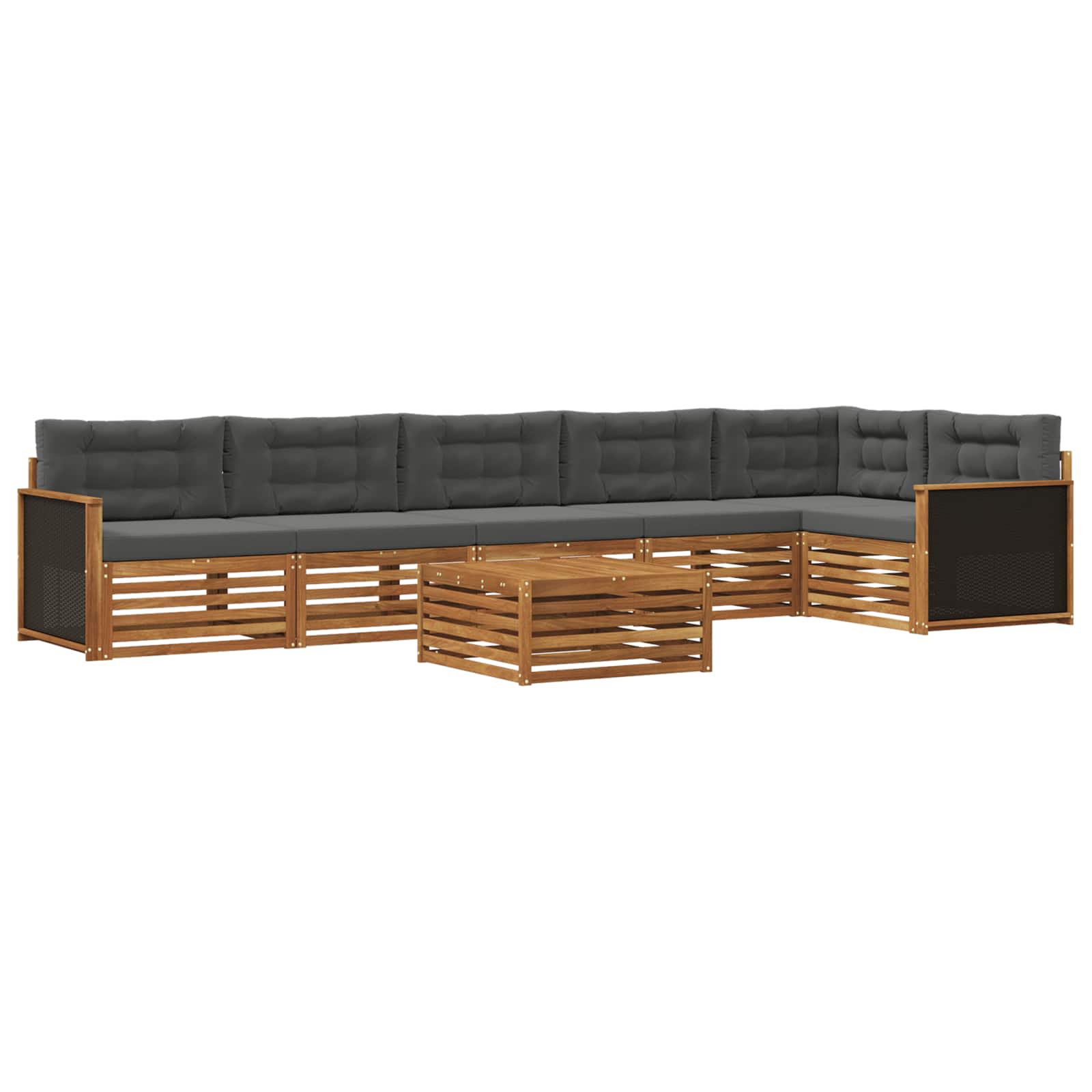 Set vanjskih sofa 7 pcs Prirodna i antracit 79 x 79 x 37 cm
