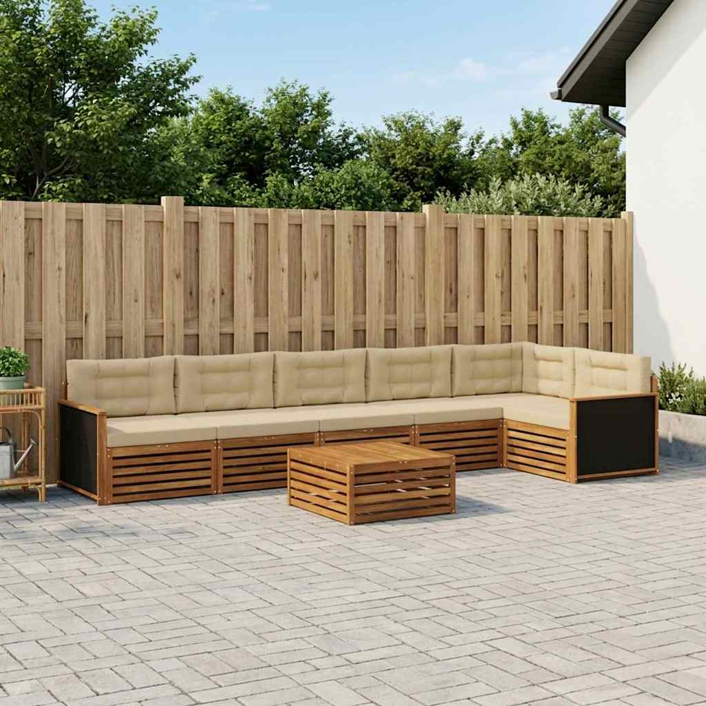 Set vanjskih sofa 7 pcs Prirodna i bež 79 x 79 x 37 cm