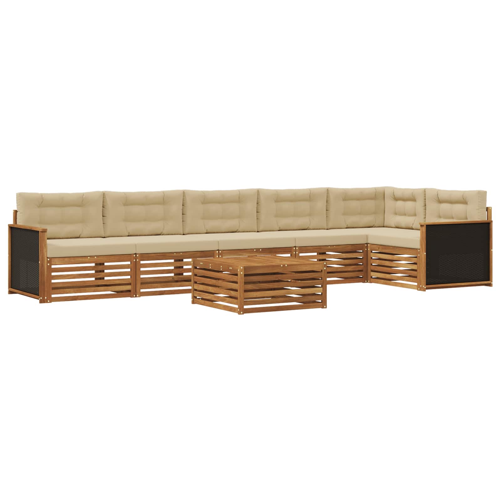 Set vanjskih sofa 7 pcs Prirodna i bež 79 x 79 x 37 cm