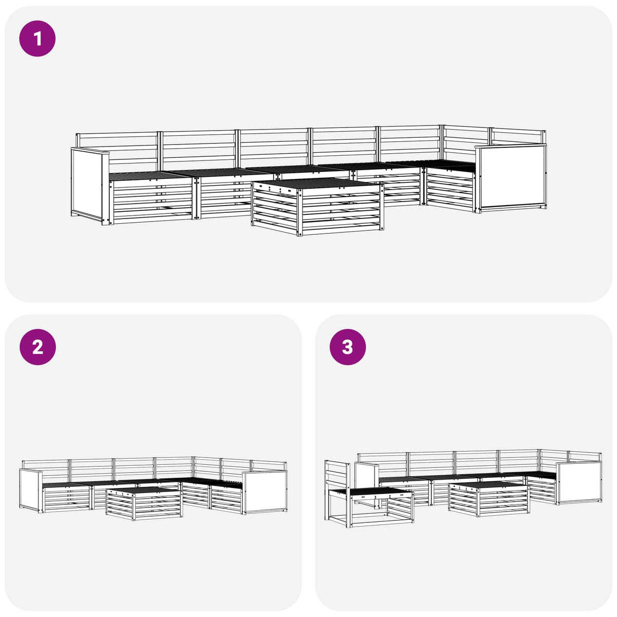 Set vanjskih sofa 7 kom. Prirodna Čvrsto drvo akacije