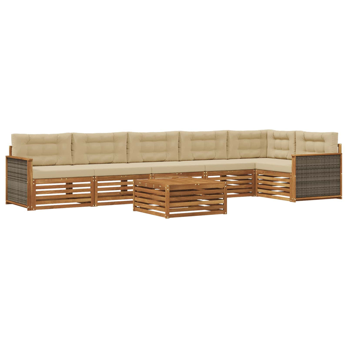 Set vanjskih sofa 7 kom. Prirodna i bež