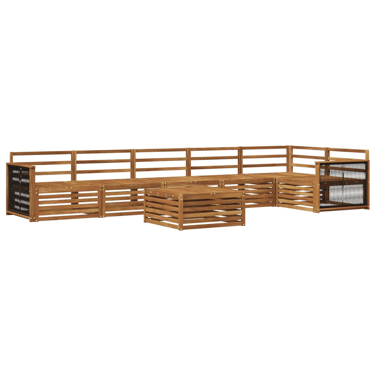 Set vanjskih sofa 7 kom. Prirodna Čvrsto drvo akacije