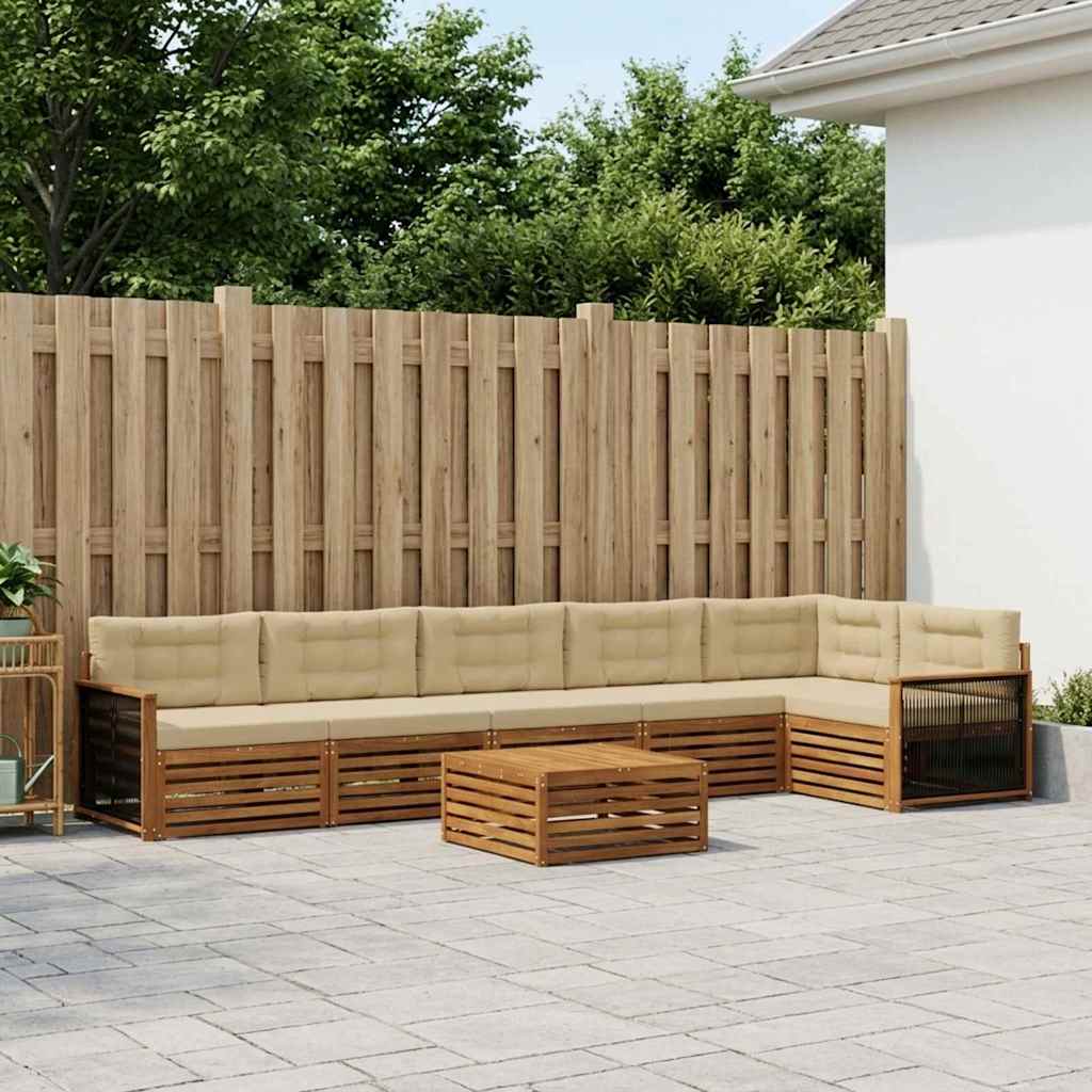 Set vanjskih sofa 7 kom. Prirodna i bež