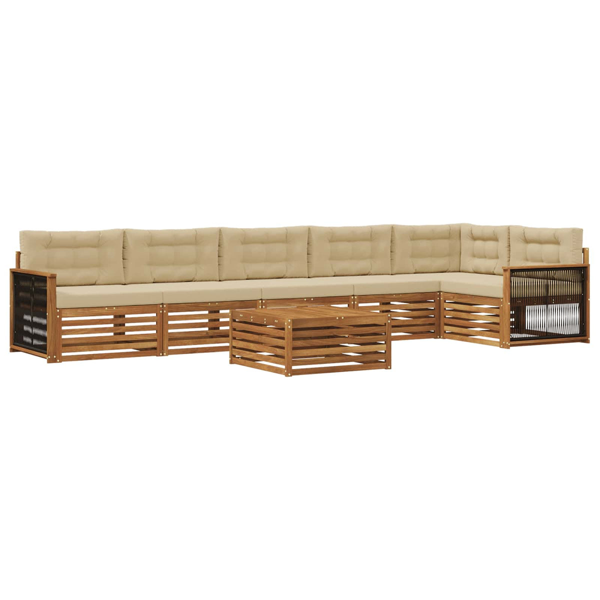 Set vanjskih sofa 7 kom. Prirodna i bež