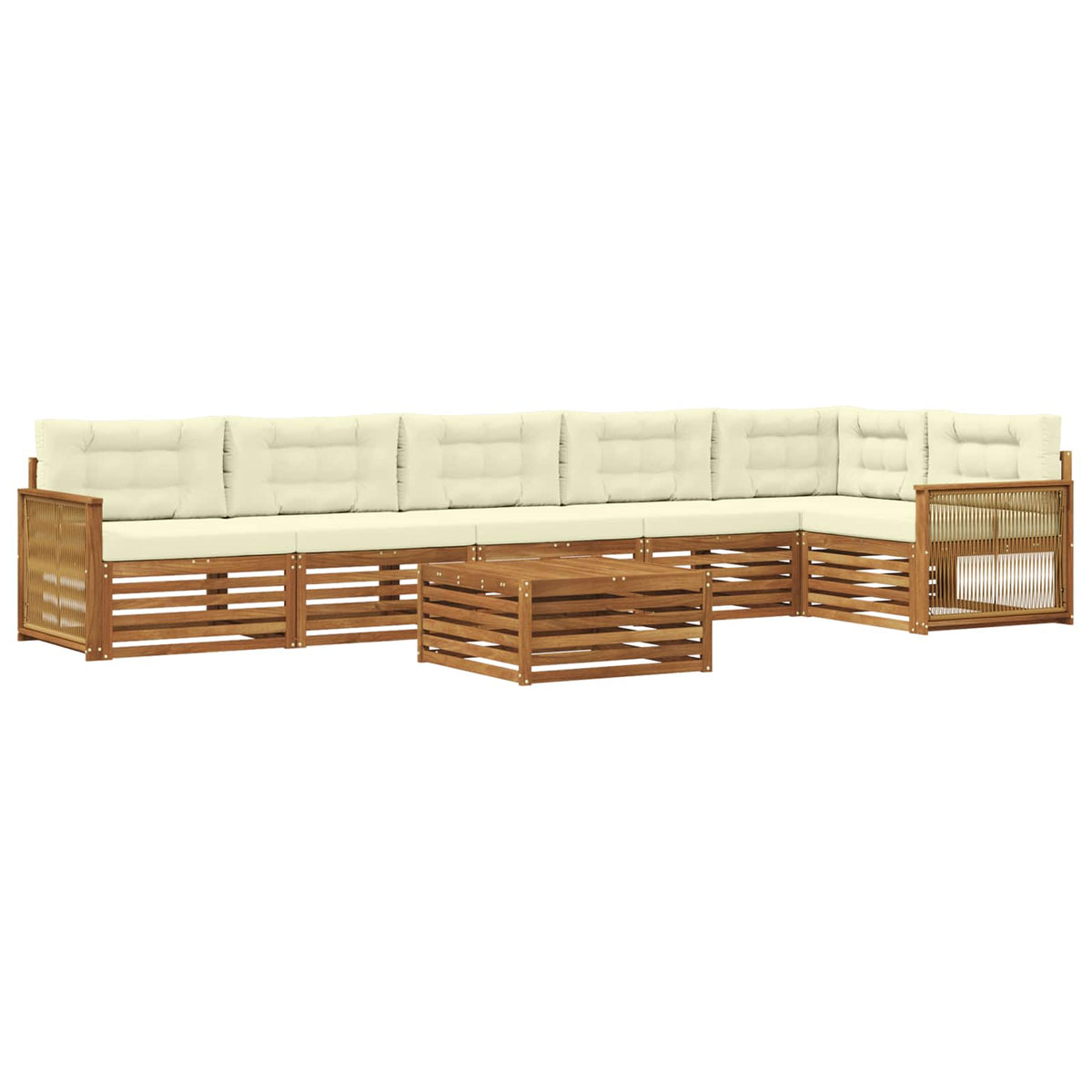 Set vanjskih sofa 7 kom. Prirodna i krem