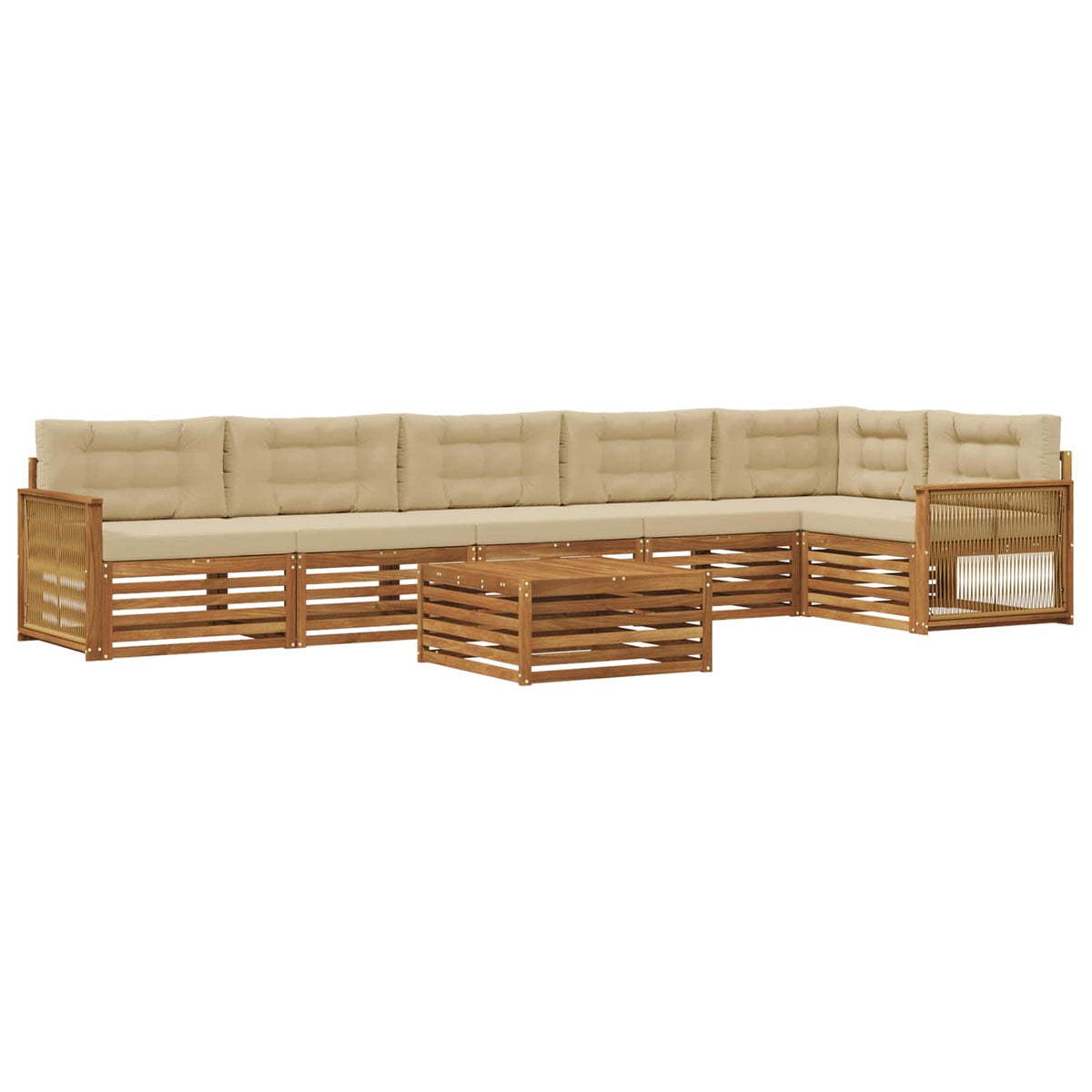 Set vanjskih sofa 7 kom. Prirodna i bež