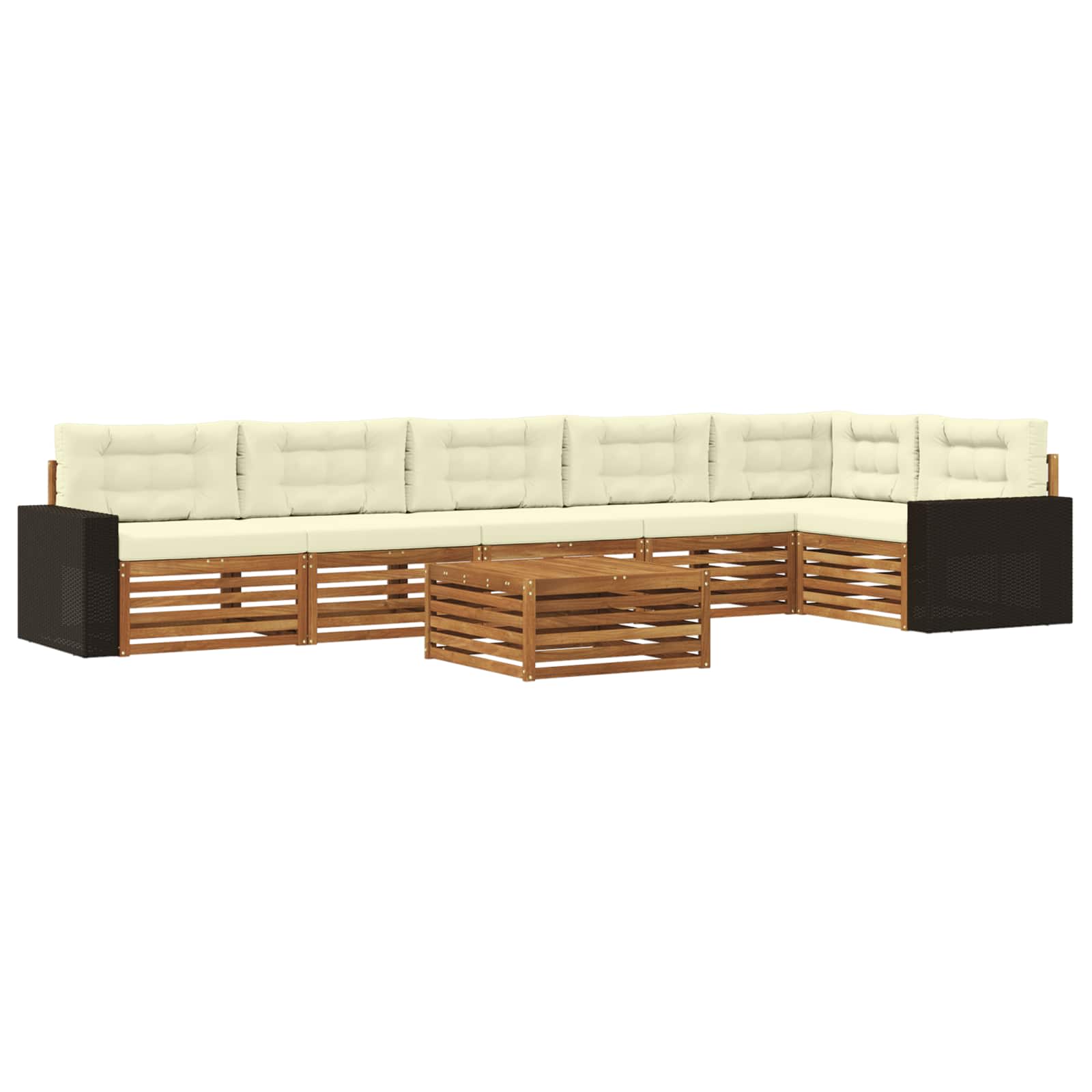 Set vanjskih sofa 7 pcs Prirodna i krem 79 x 79 x 37 cm