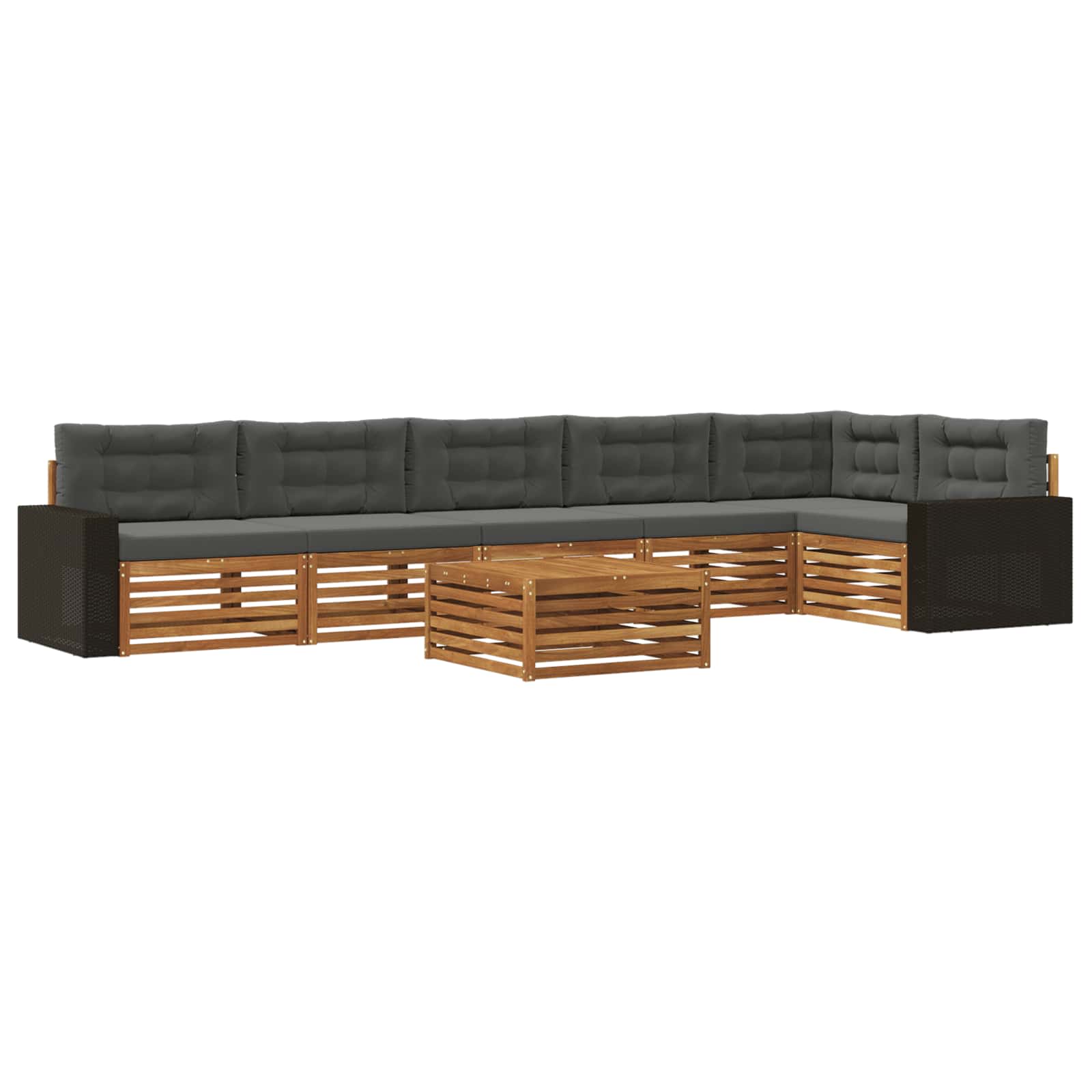 Set vanjskih sofa 7 pcs Prirodna i antracit 79 x 79 x 37 cm
