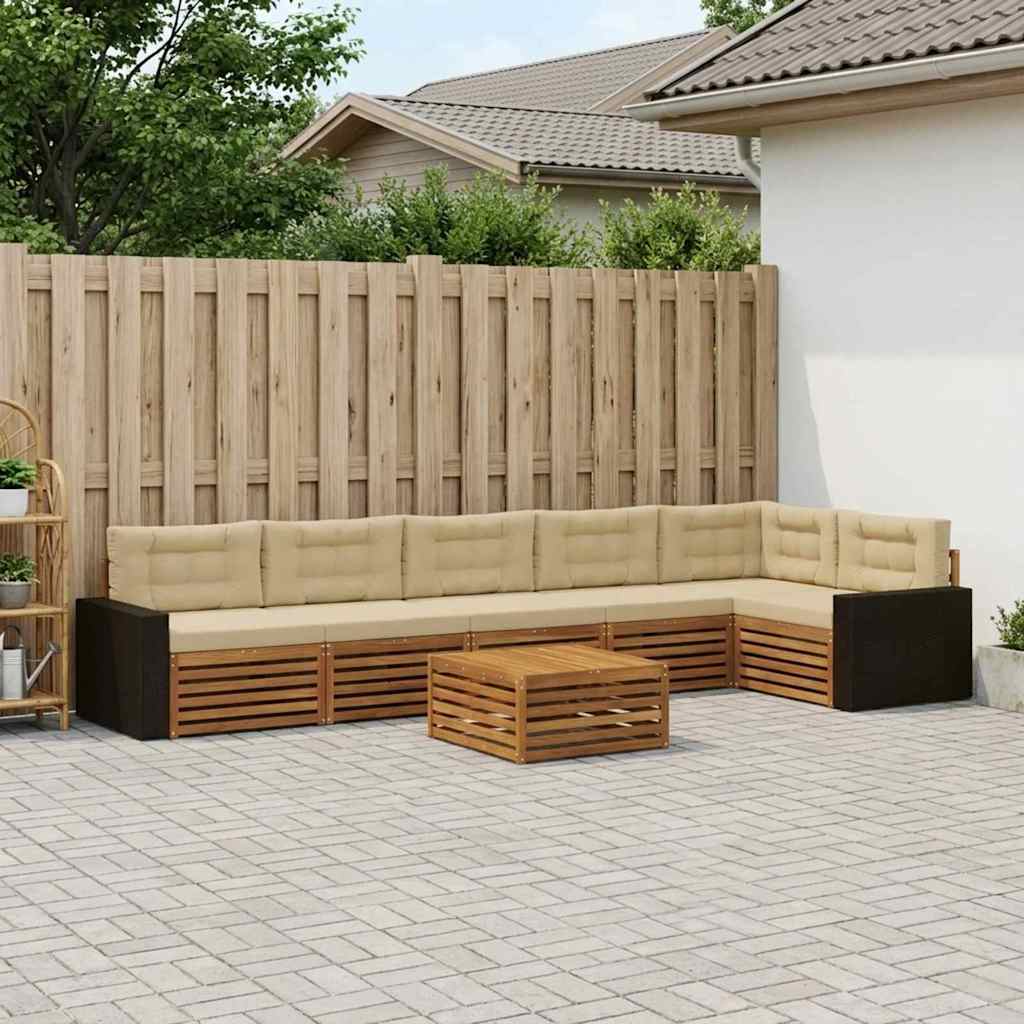 Set vanjskih sofa 7 pcs Prirodna i bež 79 x 79 x 37 cm
