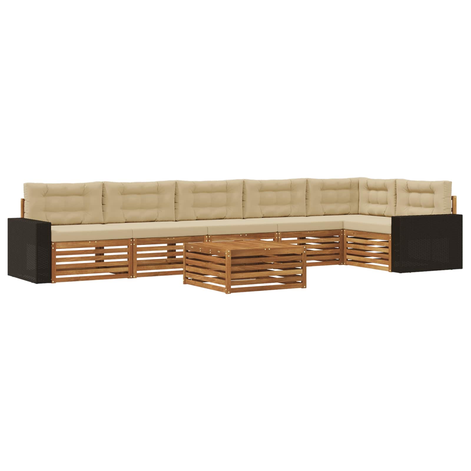 Set vanjskih sofa 7 pcs Prirodna i bež 79 x 79 x 37 cm