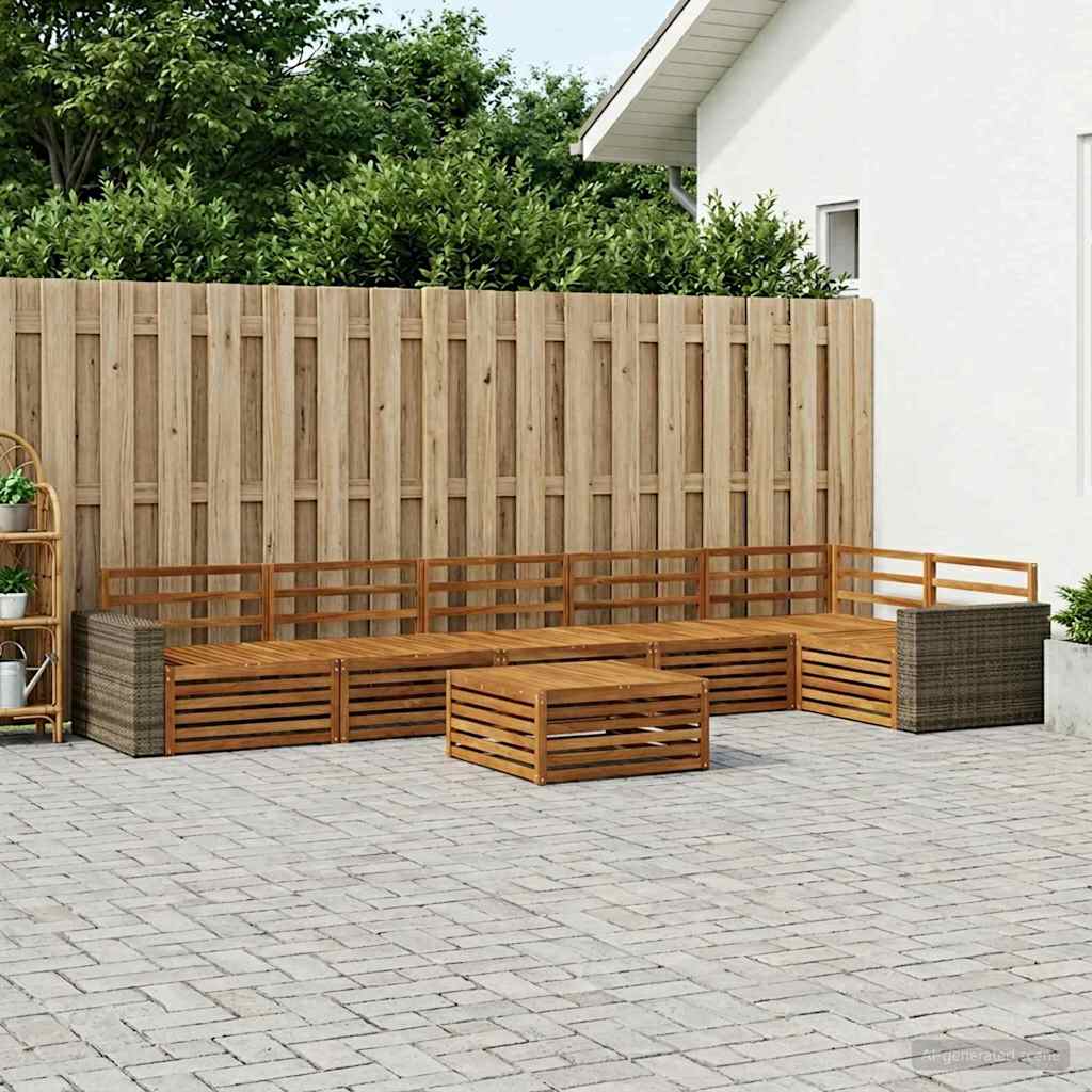 Set vanjskih sofa 7 pcs Prirodna 79 x 79 x 37 cm