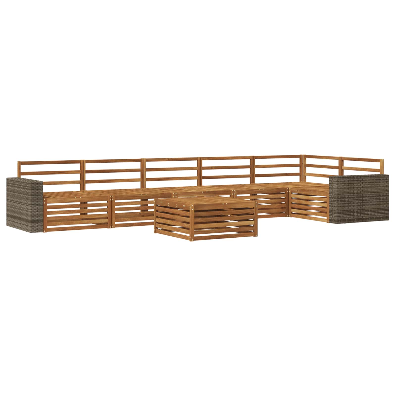 Set vanjskih sofa 7 pcs Prirodna 79 x 79 x 37 cm