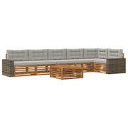 Set vanjskih sofa 7 pcs Prirodna i svjetlosiva 79 x 79 x 37 cm