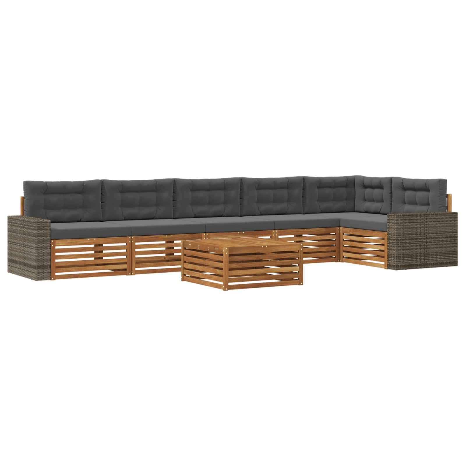 Set vanjskih sofa 7 pcs Prirodna i antracit 79 x 79 x 37 cm