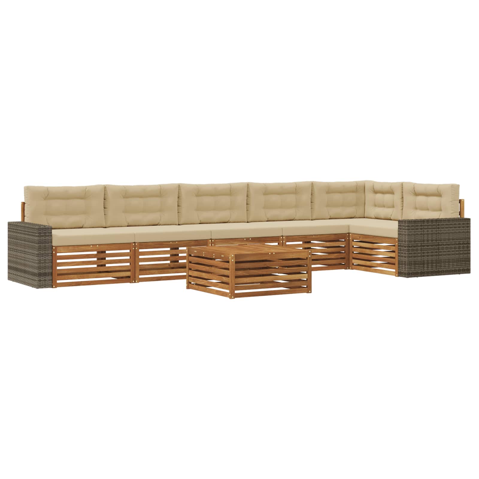 Set vanjskih sofa 7 pcs Prirodna i bež 79 x 79 x 37 cm