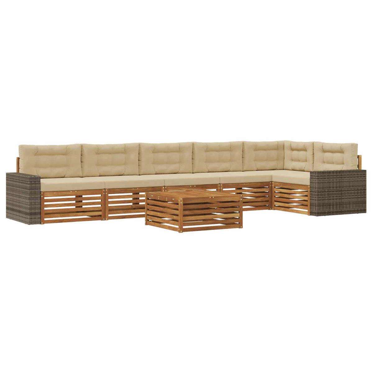 Set vanjskih sofa 7 pcs Prirodna i bež 79 x 79 x 37 cm
