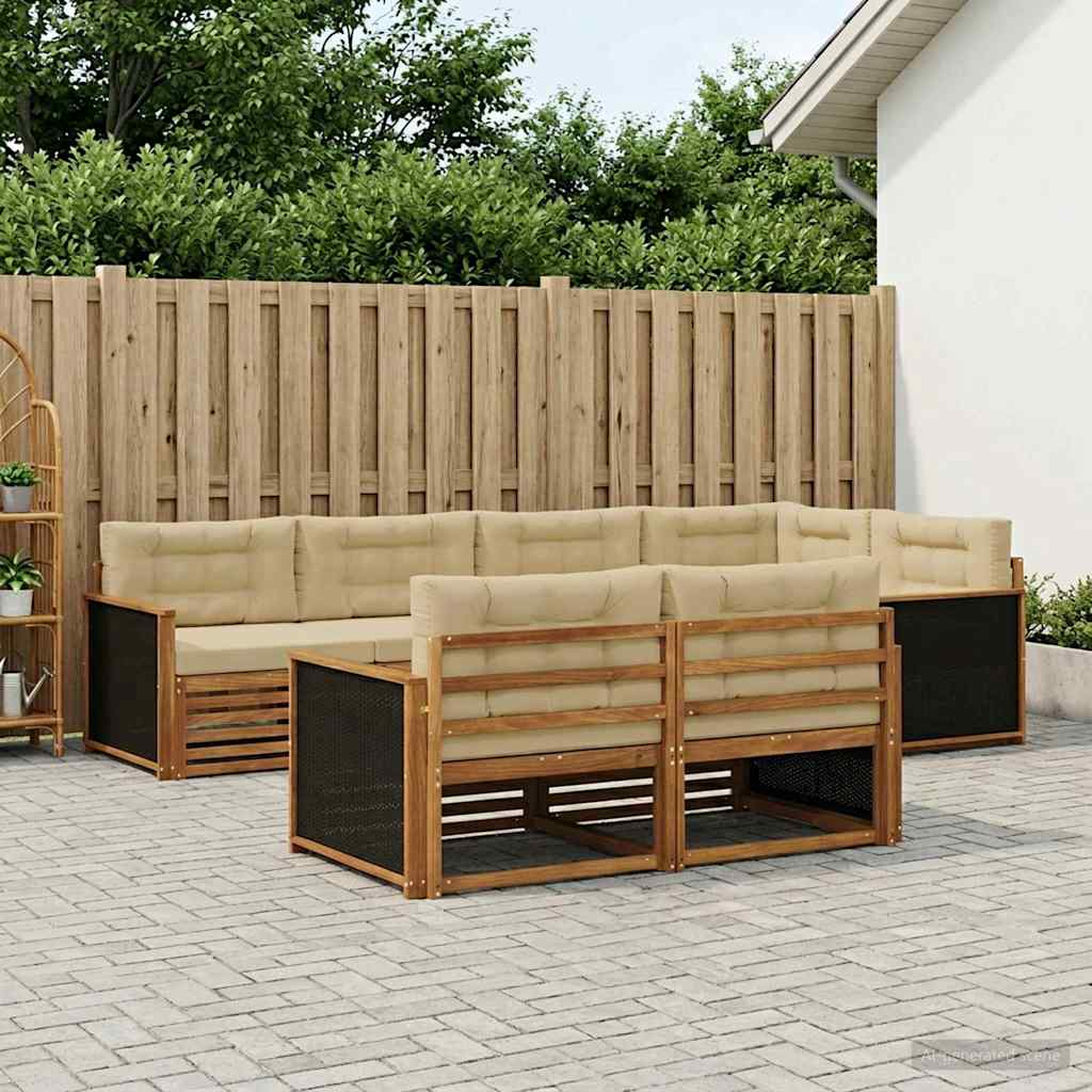 Set vanjskih sofa s jastukom 7 pcs