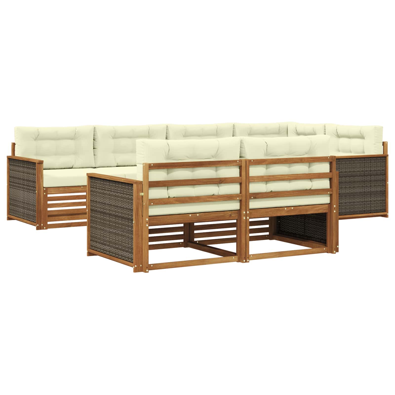 Set vanjskih sofa 7 pcs Prirodna i krem