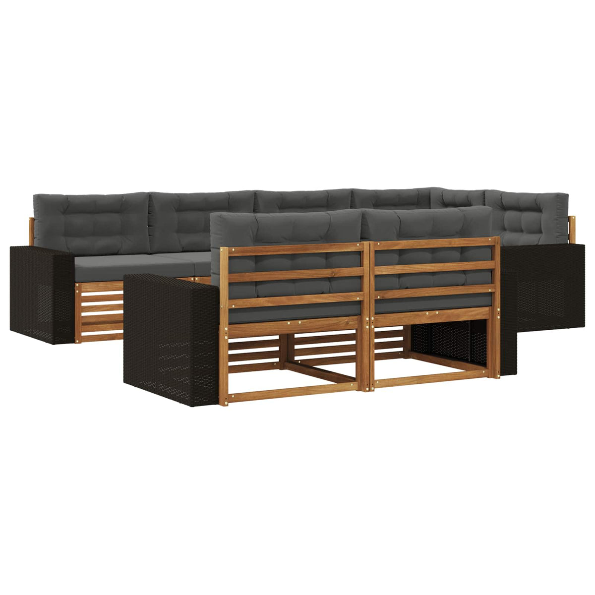 Set vanjskih sofa 7 kom. Prirodna i antracit