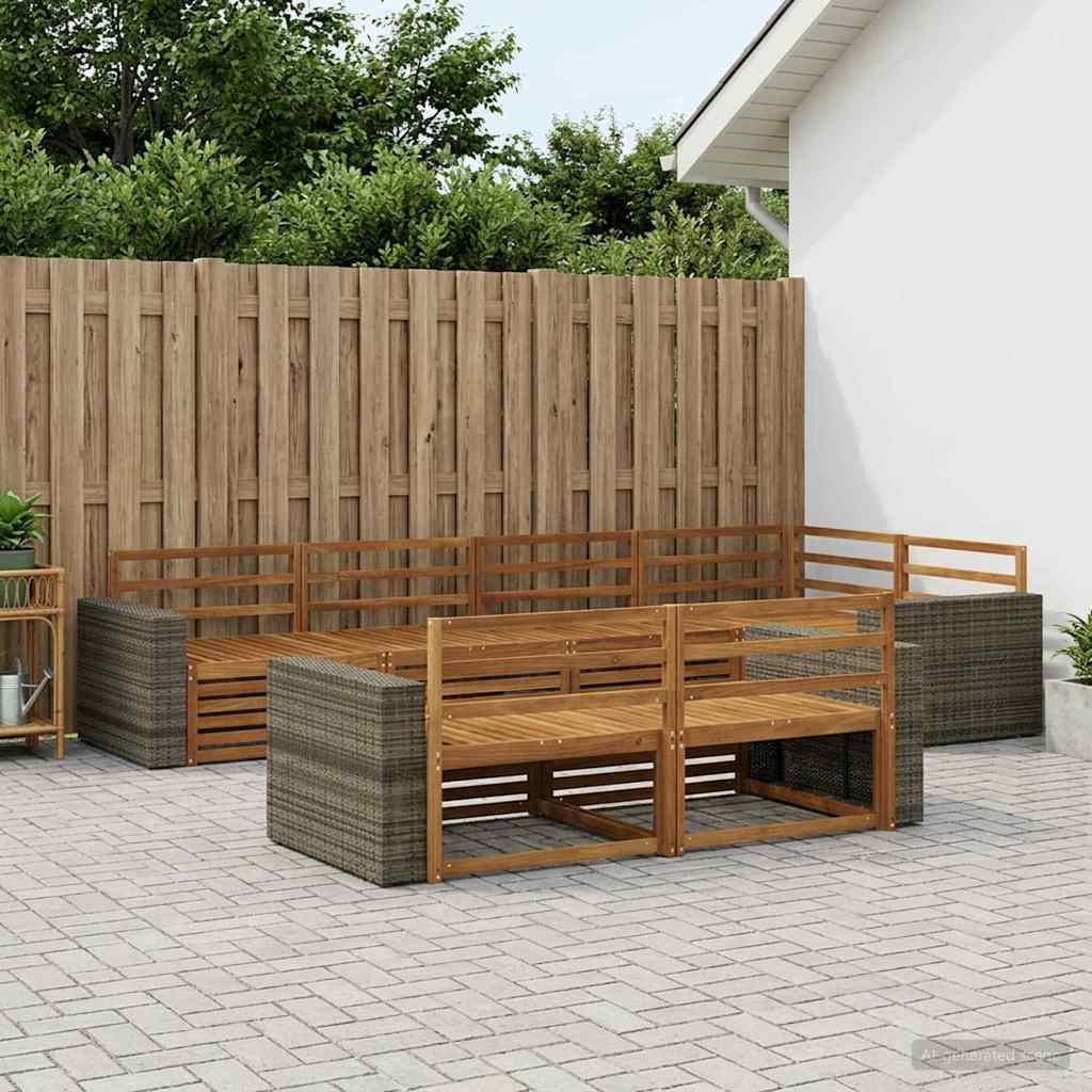 Set vanjskih sofa 7 kom. Prirodna