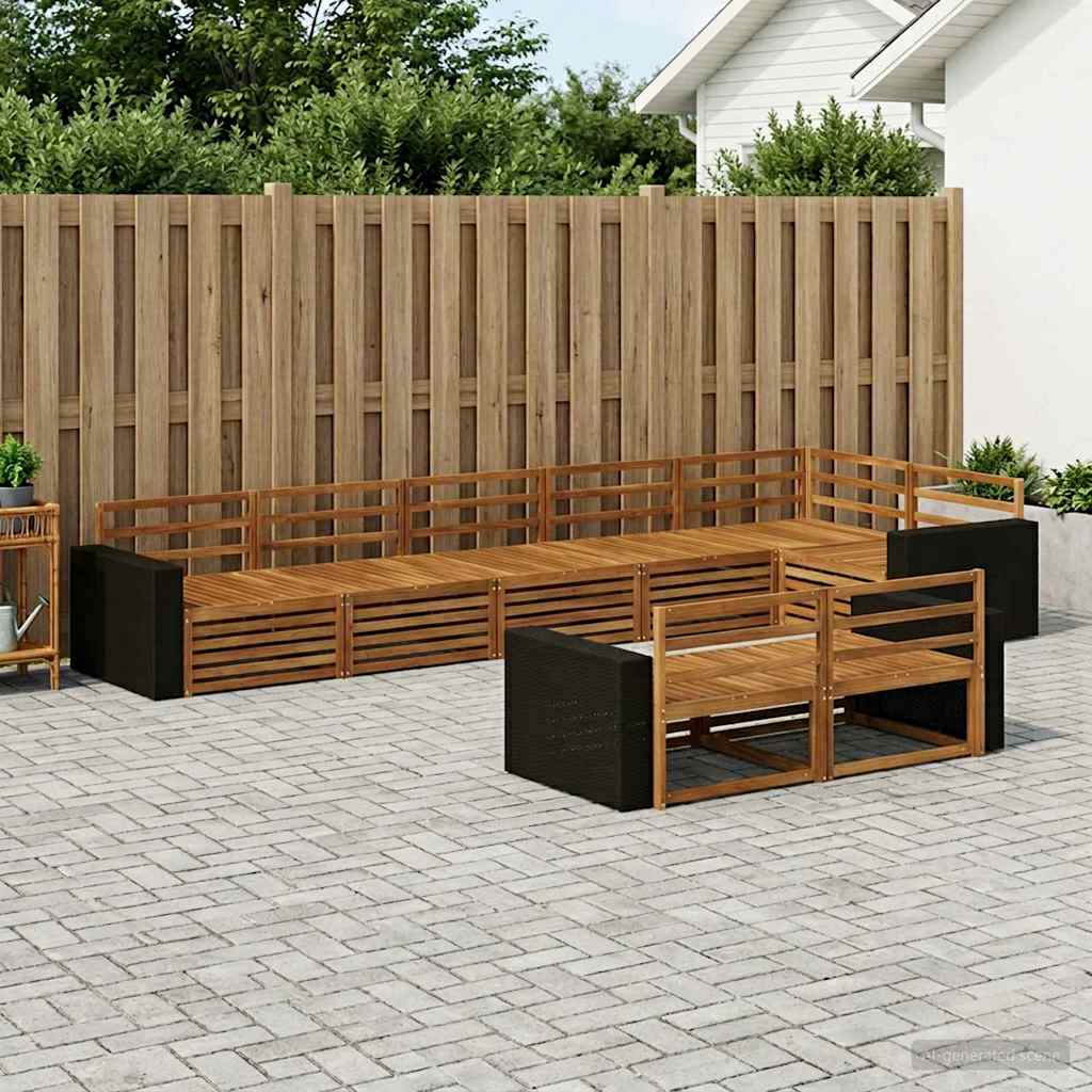 Set vanjskih sofa 8 kom. Prirodna