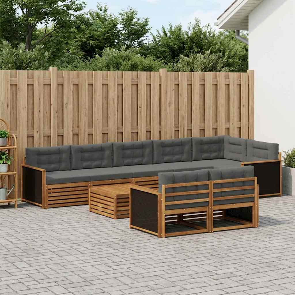Set vanjskih sofa s jastukom 9 pcs