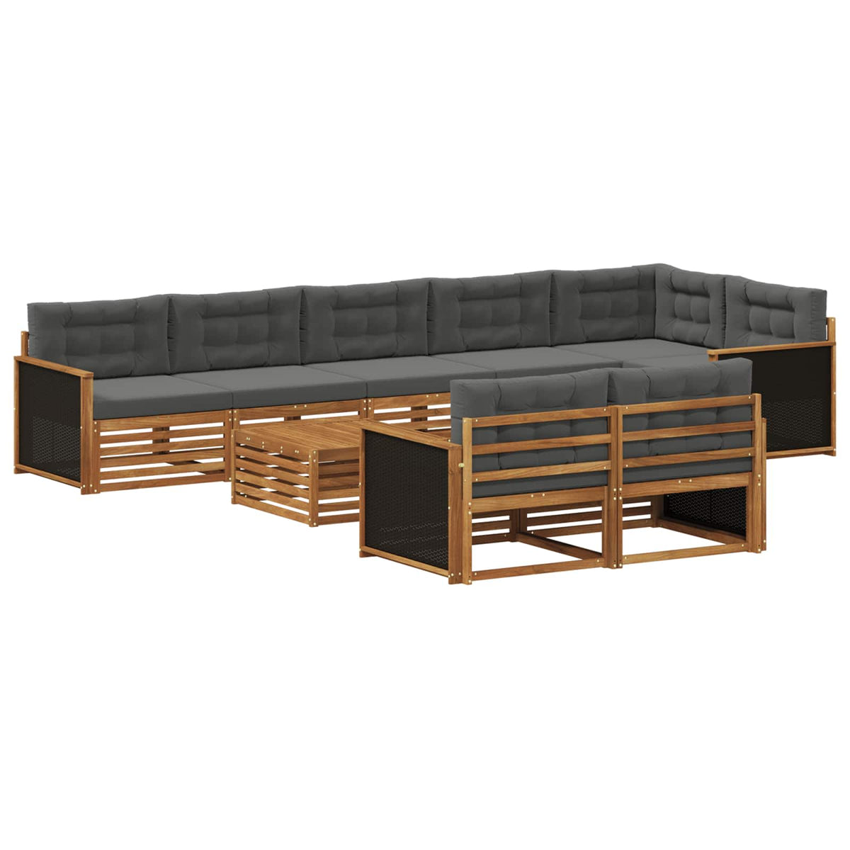 Set vanjskih sofa s jastukom 9 pcs