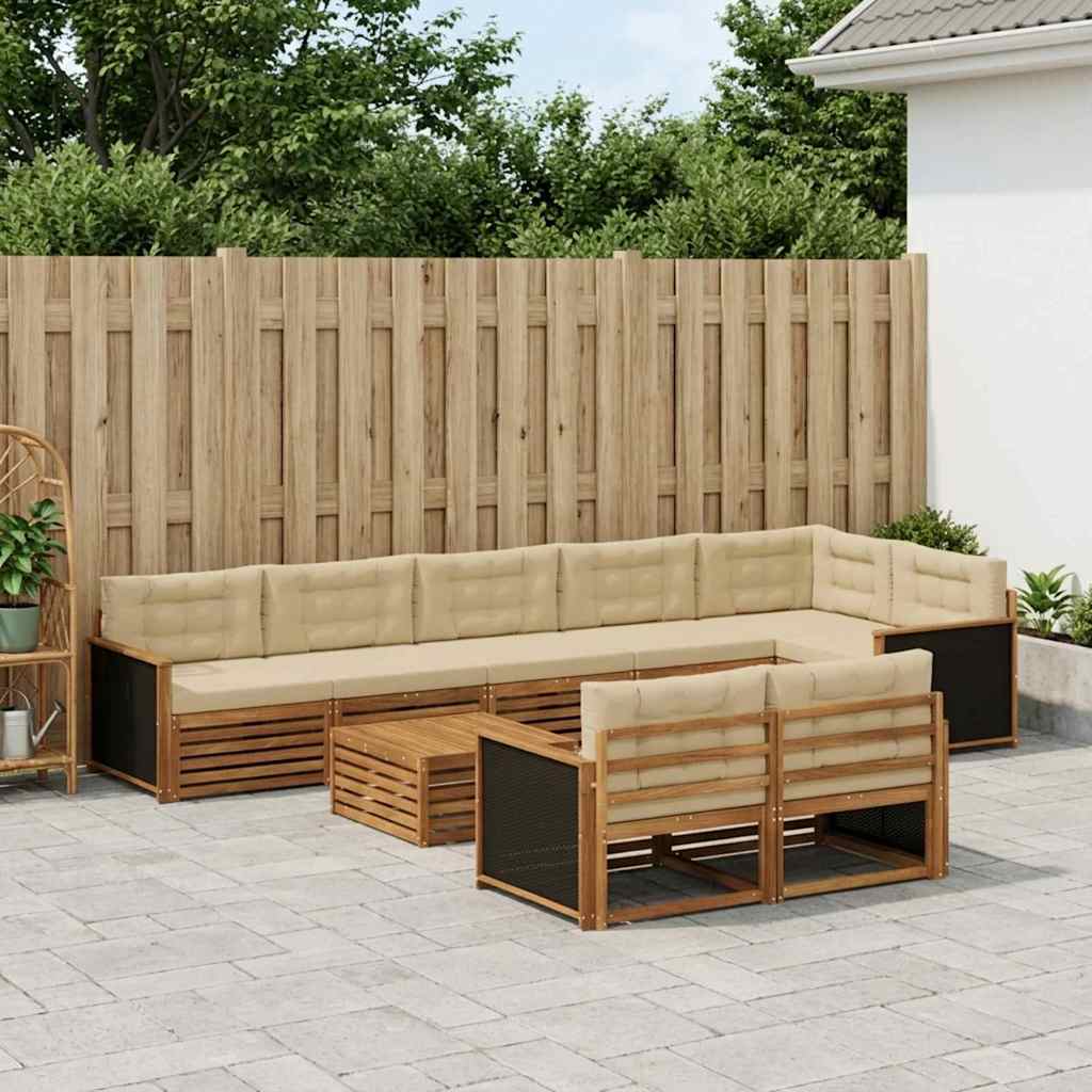 Set vanjskih sofa s jastukom 9 pcs