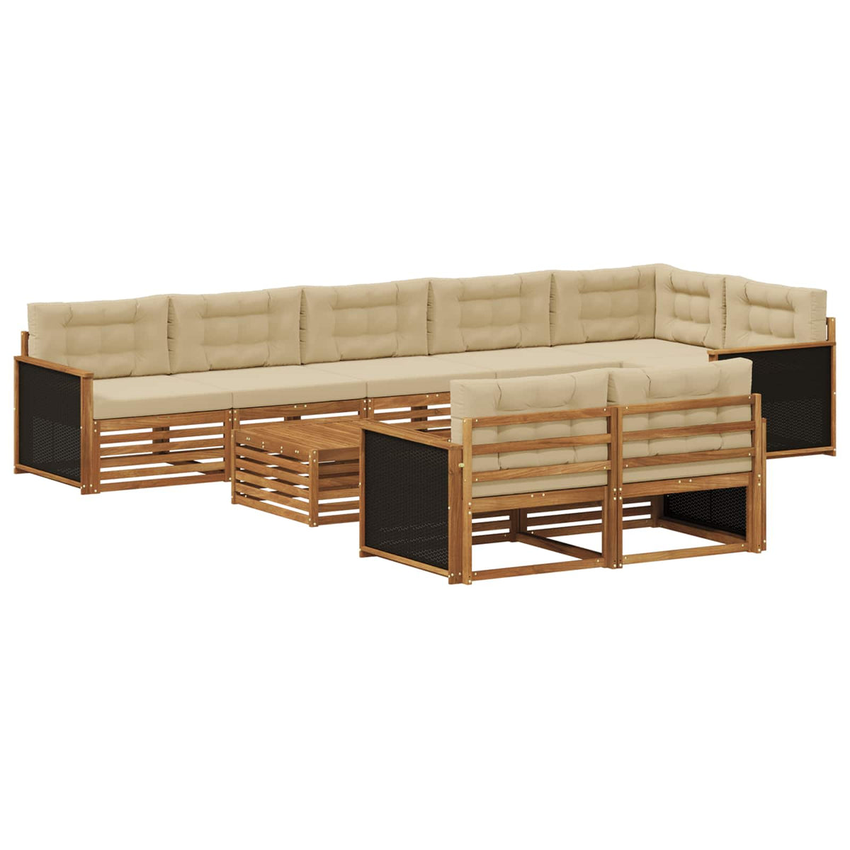 Set vanjskih sofa s jastukom 9 pcs
