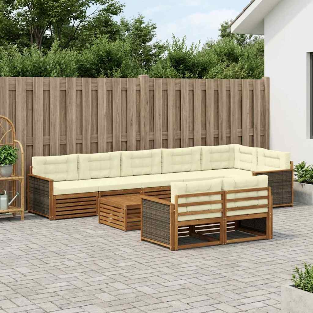 Set vanjskih sofa s jastukom 9 pcs