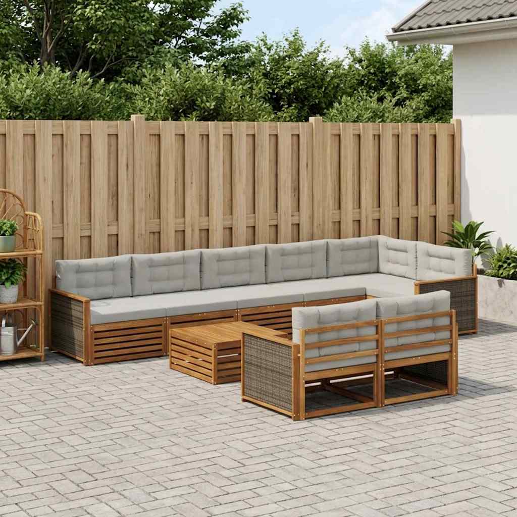 Set vanjskih sofa s jastukom 9 pcs