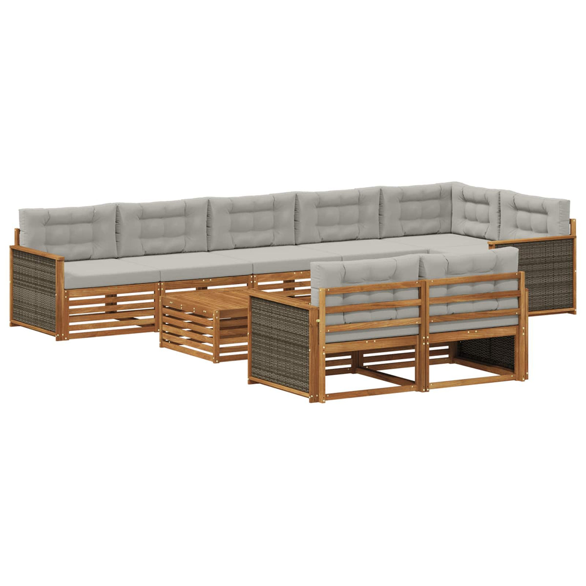 Set vanjskih sofa s jastukom 9 pcs