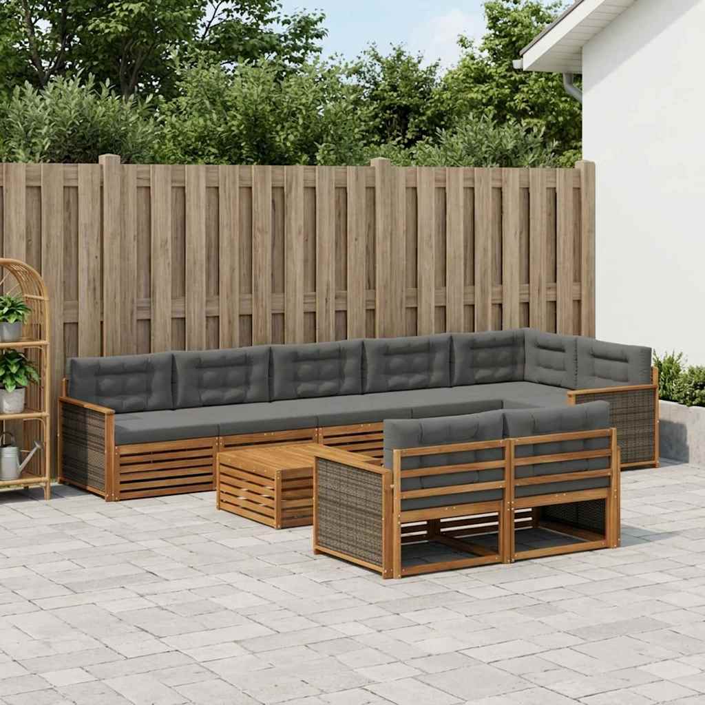 Set vanjskih sofa s jastukom 9 pcs
