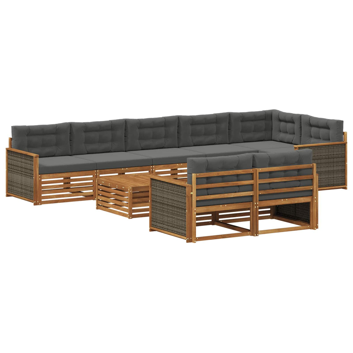 Set vanjskih sofa s jastukom 9 pcs
