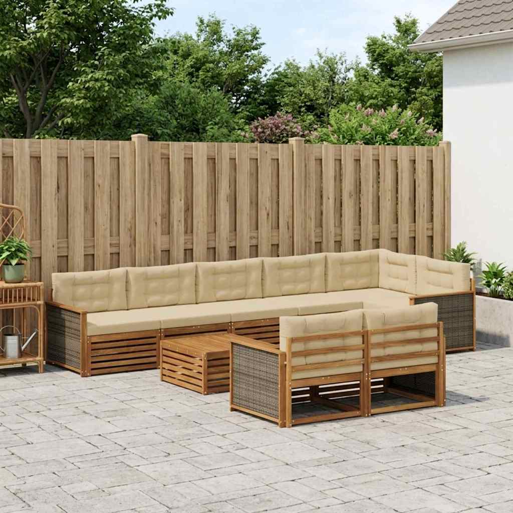Set vanjskih sofa s jastukom 9 pcs