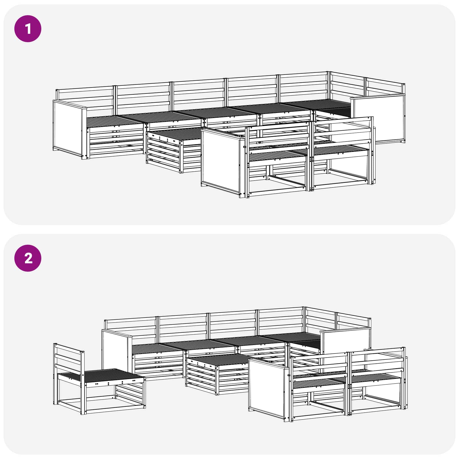 Set vanjskih sofa 9 pcs