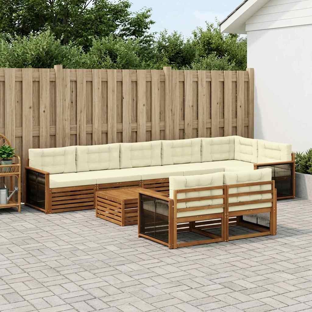 Set vanjskih sofa s jastukom 9 pcs