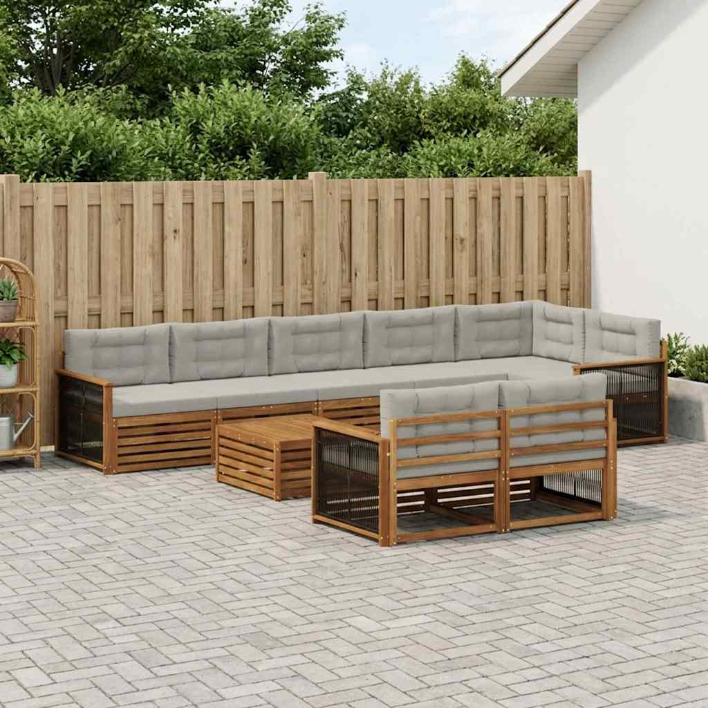 Set vanjskih sofa s jastukom 9 pcs