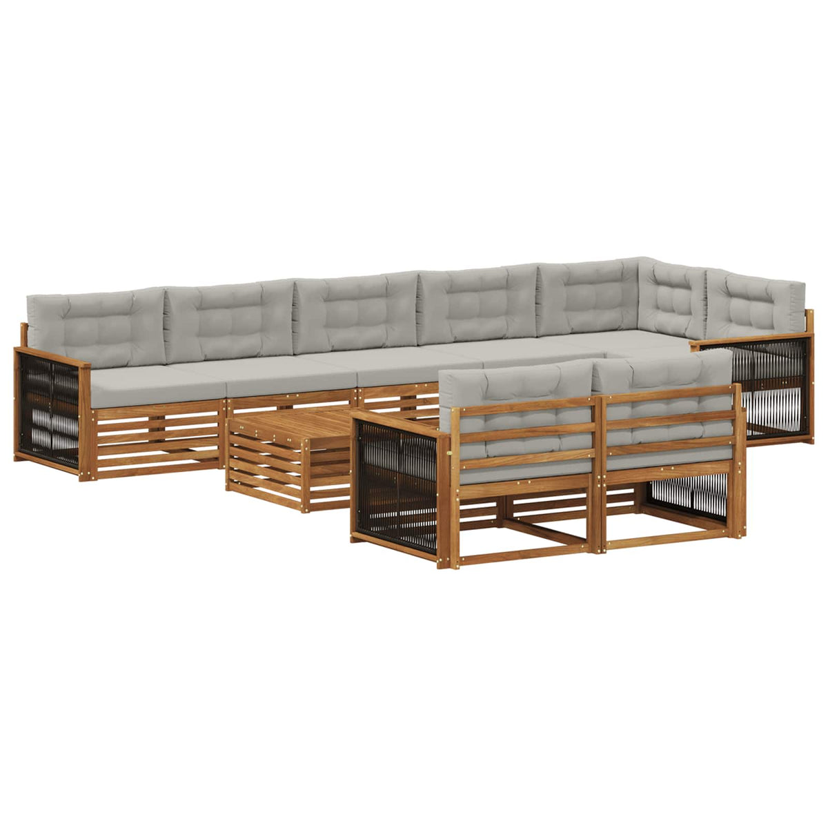 Set vanjskih sofa s jastukom 9 pcs