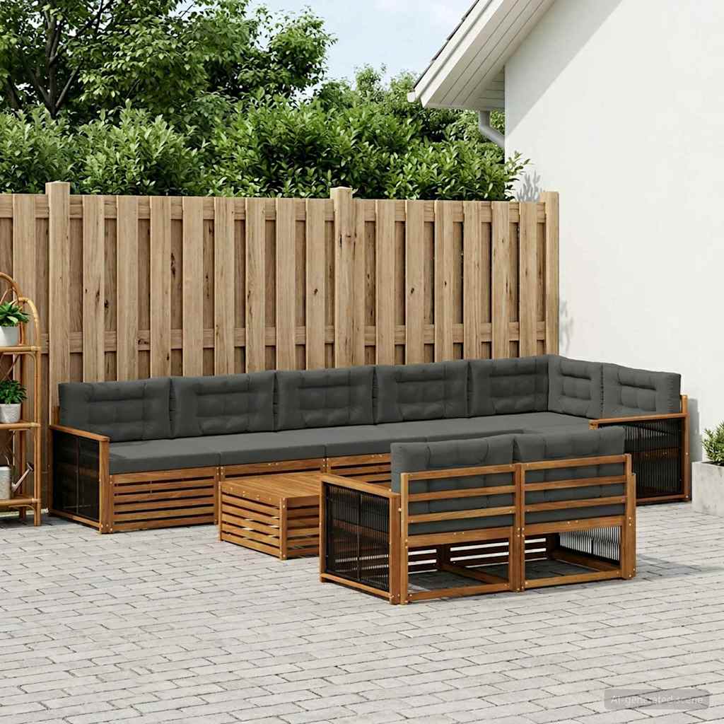 Set vanjskih sofa s jastukom 9 pcs