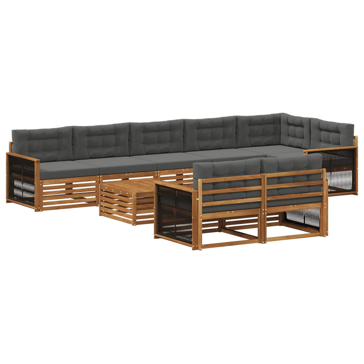 Set vanjskih sofa s jastukom 9 pcs