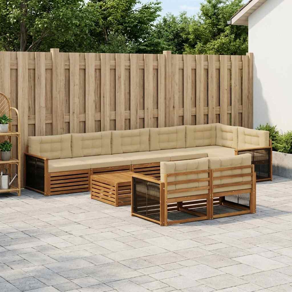 Set vanjskih sofa s jastukom 9 pcs