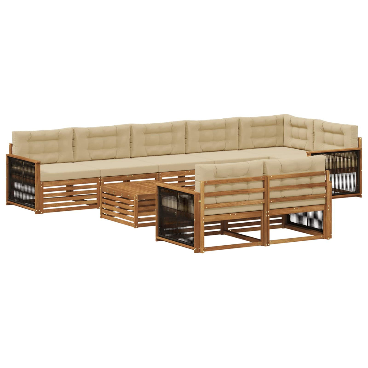 Set vanjskih sofa s jastukom 9 pcs