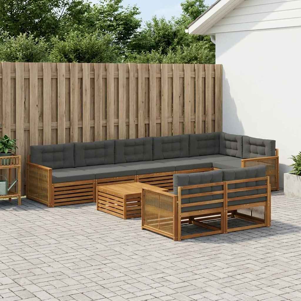 Set vanjskih sofa s jastukom 9 pcs