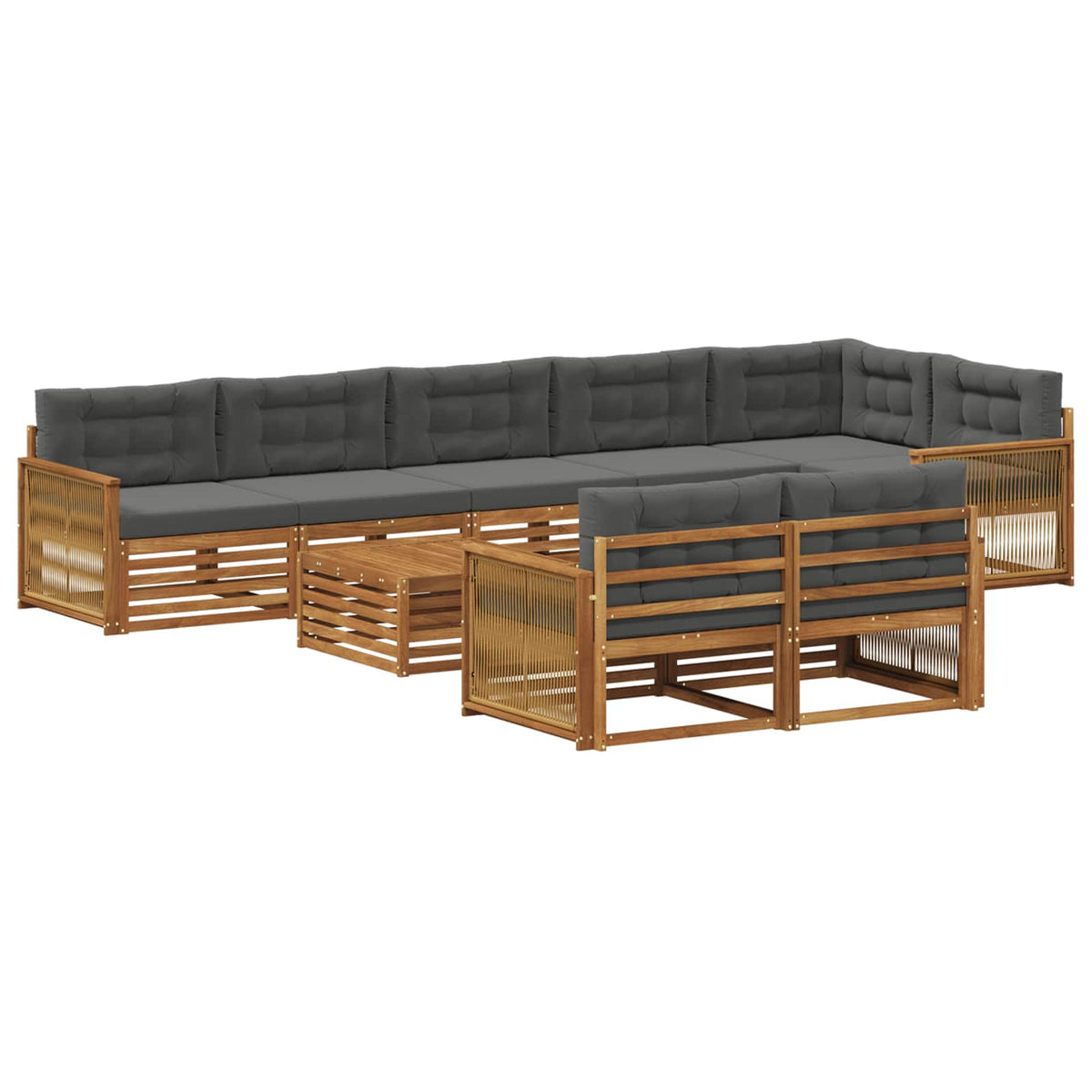 Set vanjskih sofa s jastukom 9 pcs