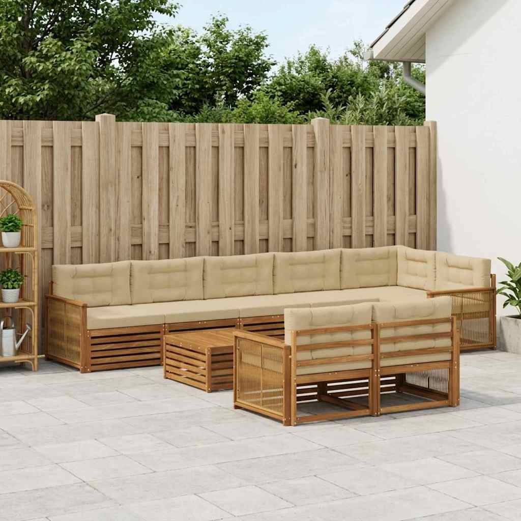 Set vanjskih sofa s jastukom 9 pcs