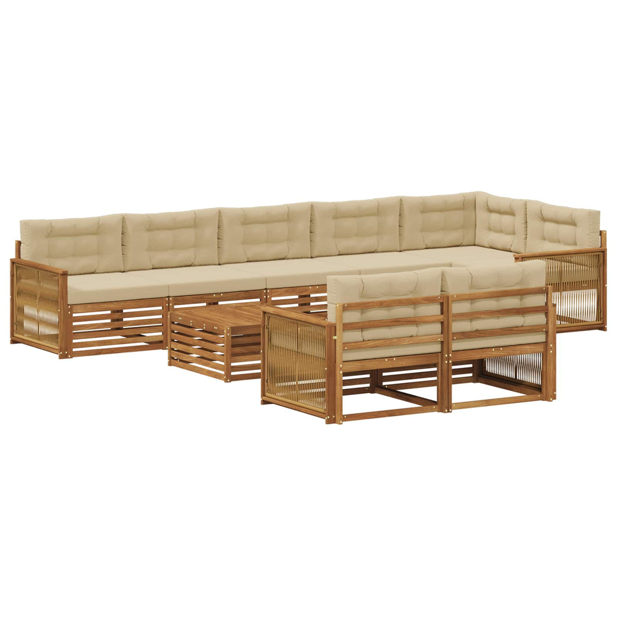 Set vanjskih sofa s jastukom 9 pcs
