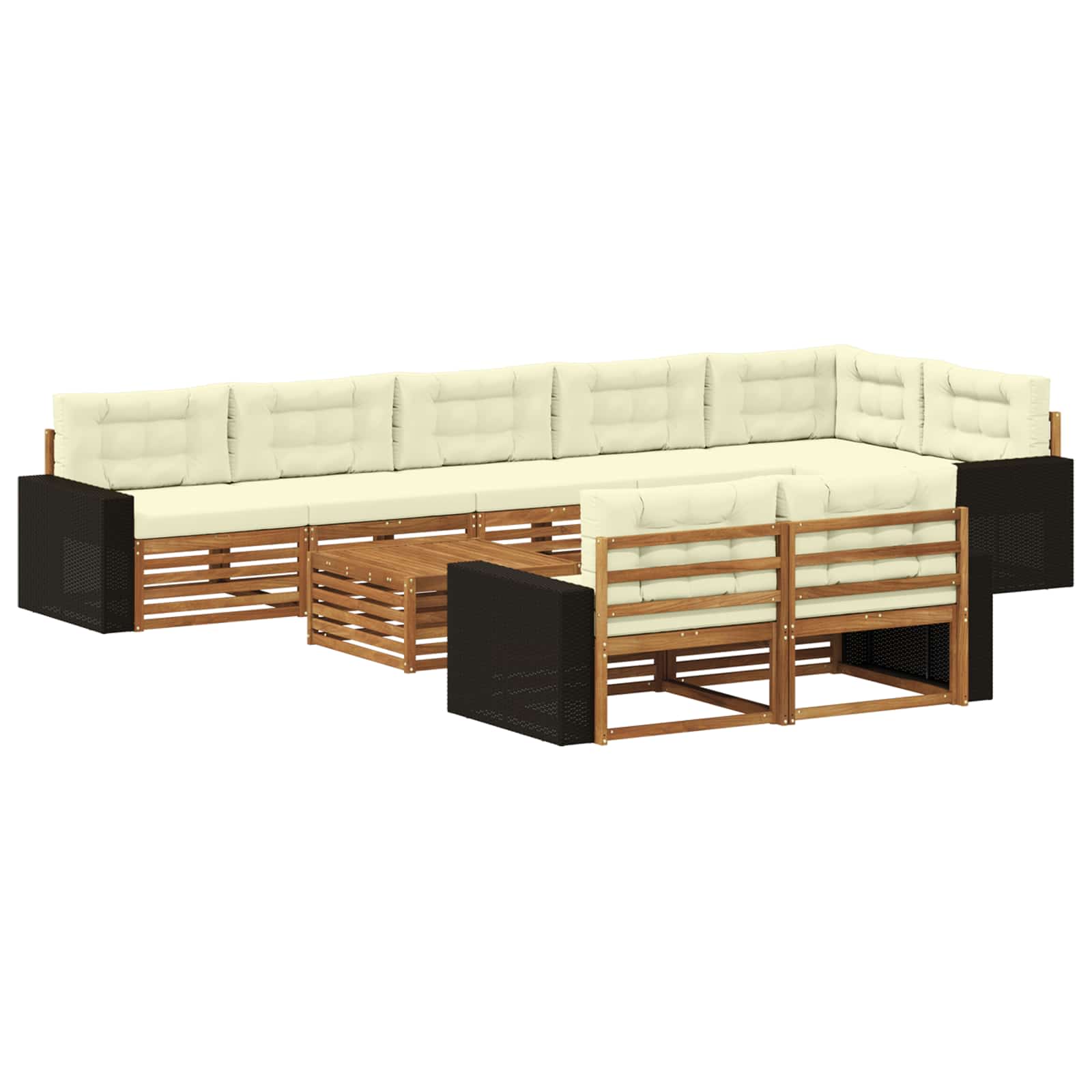 Set vanjskih sofa s jastukom 9 pcs